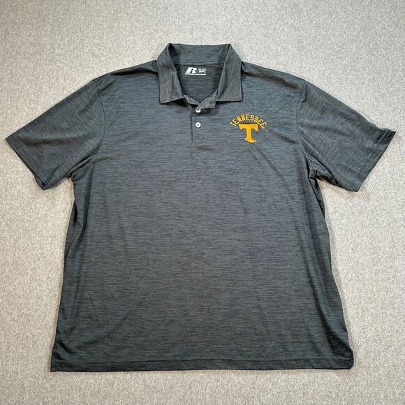 Tennessee Volunteers Polo Gray Mens 2XL University of Tennessee Russell Athletic - Picture 1 of 8